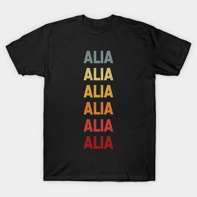 Alia Name Vintage Retro Gift Called Alia T-Shirt by CoolDesignsDz